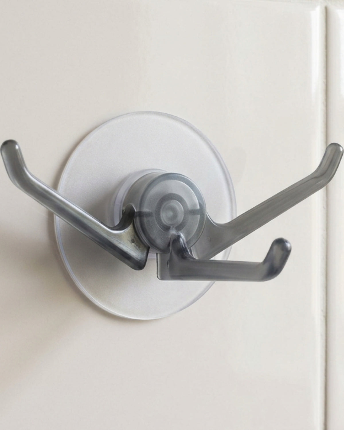 Plvng Adhesive Rotating Triple Wall Hook Frosted Clear Smoke - Lifestyle view