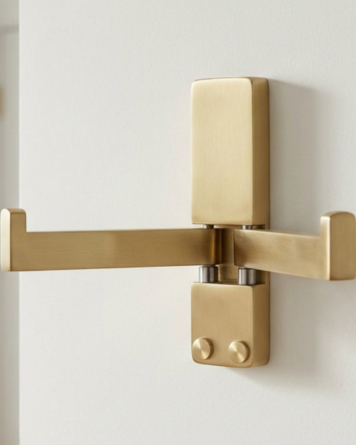Plvng Fold-Flat Double Wall Hook Brushed Brass - Lifestyle view